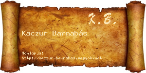 Kaczur Barnabás névjegykártya